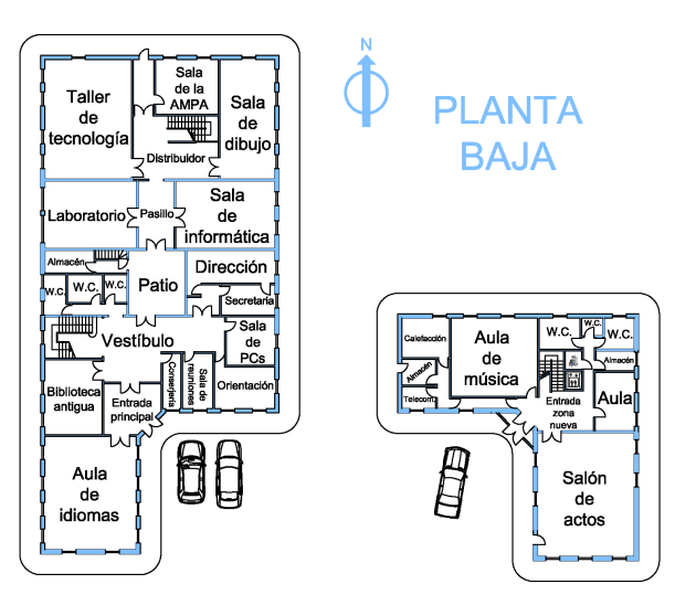 Plano del Centro. Planta baja.